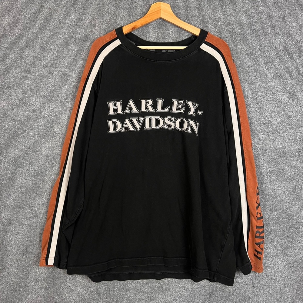 Harley Davidson Long Sleeve Shirt Mens 2XL Black Fair 105th Anniversary Graphic